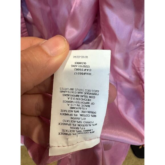 BEBE Vintage Pink Corduroy Button Front Coat Peacoat Jacket Size Large - Picture 7 of 8